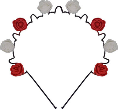 

RAAYA Headband Accessories, Head Bands For Kids For Birthday Party Hair Band, Head Band (White, Red) Makeup Headband