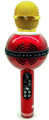 

GSM Android phones Compatible Wireless Bluetooth WS-878 Karaoke Microphone MIC For Singing Recording Condenser Handheld Microphone Portable Speaker with Party Lights Microphone MICROPHONE(Red)