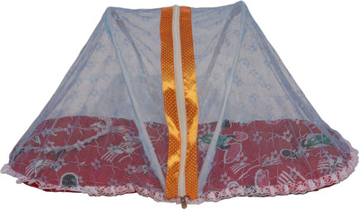 

Homecute Polyester Infants Baby Foldable Mattress, Pillow with Embroidery Mosquito Net(Red)