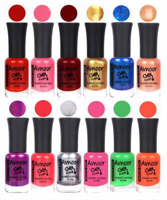 

Avnoor Trendy Color Gel Nail Polish Combo Set No 658 Multicolor(Pack of 12)