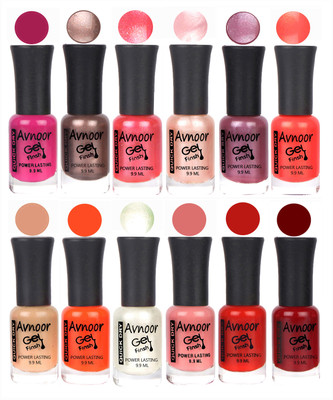 

Avnoor Color Gel Nail Polish Combo Set No 185 Multicolor(Pack of 12)