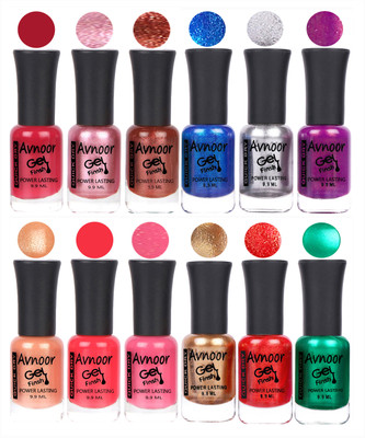 

Avnoor Trendy Color Gel Nail Polish Combo Set No 239 Multicolor(Pack of 12)