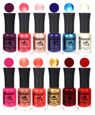 

Avnoor Color Gel Nail Polish Combo Set No 386 Multicolor(Pack of 12)