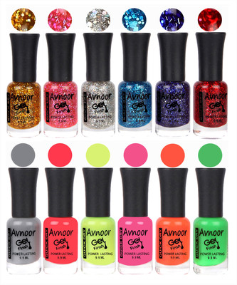 

Avnoor Trendy Color Gel Nail Polish Combo Set No 431 Multicolor(Pack of 12)