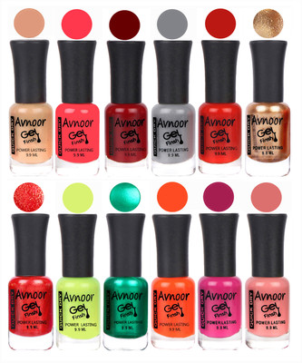 

Avnoor Color Gel Nail Polish Combo Set No 586 Multicolor(Pack of 12)