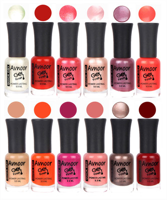 

Avnoor Trendy Color Gel Nail Polish Combo Set No 183 Multicolor(Pack of 12)