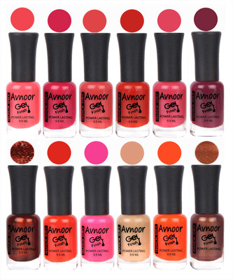 

Avnoor Color Gel Nail Polish Combo Set No 343 Multicolor(Pack of 12)