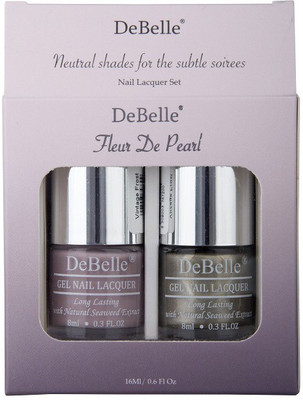 

DeBelle Nail Lacquer set Fleur De Pearl gift pack of 2 Vintage Frost , Rustique Gold(Pack of 2)