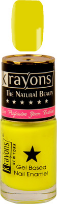 

KRAYONS GEL BASE GLOSSY EFFECT NAIL POLISH ENAMEL COLOR, 6ML SAFE DRY FAST COLLECTION FOR WOMEN, TEENS, KIDS NEON YELLOW