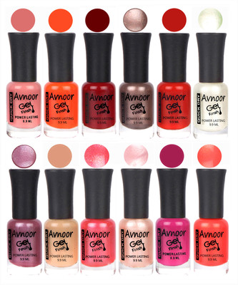 

Avnoor Trendy Color Gel Nail Polish Combo Set No 191 Multicolor(Pack of 12)