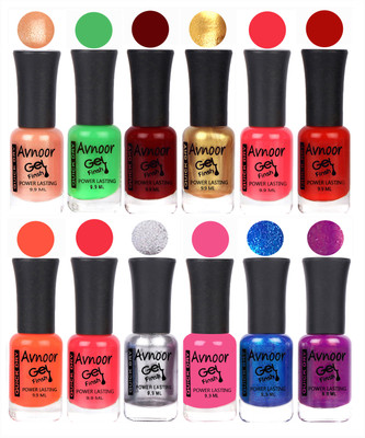 

Avnoor Color Gel Nail Polish Combo Set No 662 Multicolor(Pack of 12)