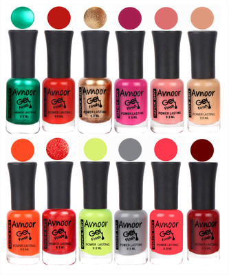 

Avnoor Trendy Color Gel Nail Polish Combo Set No 579 Multicolor(Pack of 12)
