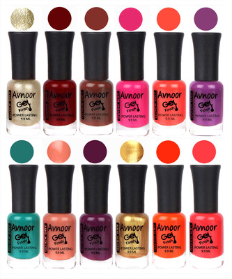 

Avnoor Color Gel Nail Polish Combo Set No 104 Multicolor(Pack of 12)