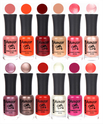 

Avnoor Trendy Color Gel Nail Polish Combo Set No 190 Multicolor(Pack of 12)