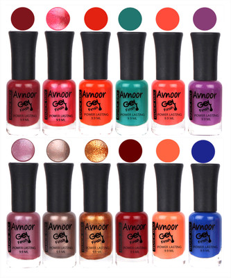 

Avnoor Color Gel Nail Polish Combo Set No 350 Multicolor(Pack of 12)