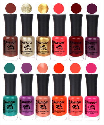 

Avnoor Color Gel Nail Polish Combo Set No 115 Multicolor(Pack of 12)