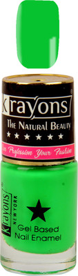

KRAYONS GEL BASE GLOSSY EFFECT NAIL POLISH ENAMEL COLOR, 6ML SAFE DRY FAST COLLECTION FOR WOMEN, TEENS, KIDS NEON GREEN