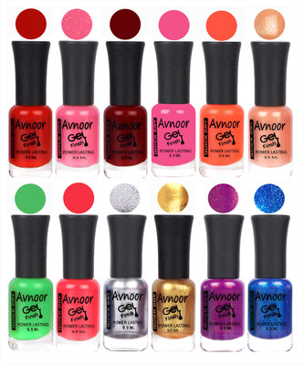 

Avnoor Color Gel Nail Polish Combo Set No 655 Multicolor(Pack of 12)