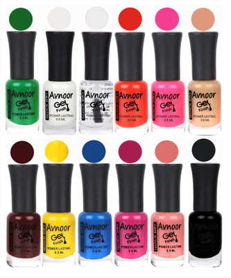 

Avnoor Color Gel Nail Polish Combo Set No 608 Multicolor(Pack of 12)