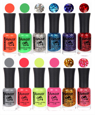 

Avnoor Color Gel Nail Polish Combo Set No 438 Multicolor(Pack of 12)