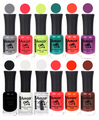 

Avnoor Color Gel Nail Polish Combo Set No 155 Multicolor(Pack of 12)