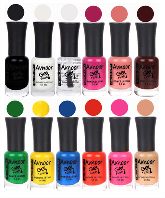 

Avnoor Trendy Color Gel Nail Polish Combo Set No 532 Multicolor(Pack of 12)