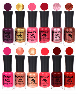 

Avnoor Color Gel Nail Polish Combo Set No 302 Multicolor(Pack of 12)