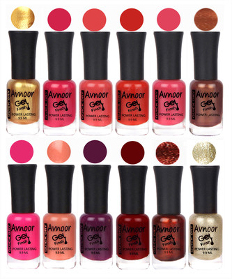 

Avnoor Color Gel Nail Polish Combo Set No 324 Multicolor(Pack of 12)
