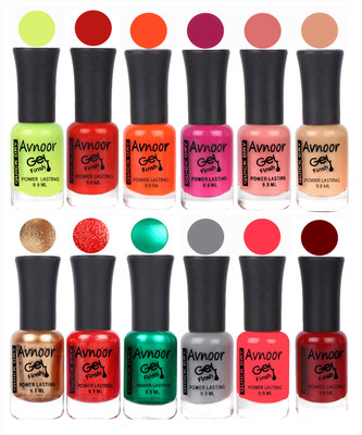 

Avnoor Trendy Color Gel Nail Polish Combo Set No 576 Multicolor(Pack of 12)