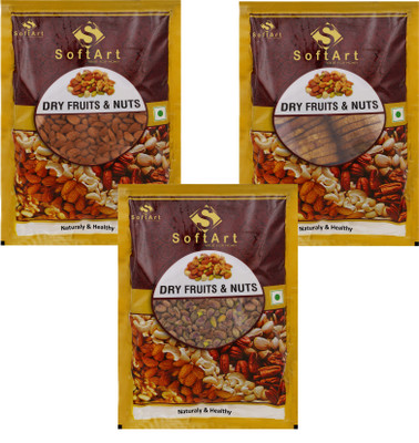 

Soft Art 100% Natural Premium Nuts and Dry Fruit Combo 2.25 Kg - Almond (Badaam) - 750 gms, Figs (Anjeer) - 750 gms and Pistachios (Pista) - 750 gms Almonds, Figs, Pistachios(750 g, Vacuum Pack)