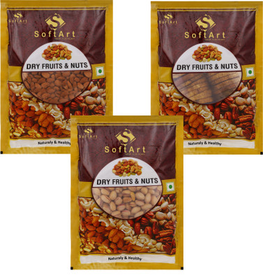 

Soft Art 100% Natural Premium Nuts and Dry Fruit Combo 600 gms - Almond (Badaam) - 200 gms, Figs (Anjeer) - 200 gms and Pistachios With Shell (Pista With Shell) - 200 gms Almonds, Pistachios, Figs(200 g, Vacuum Pack)
