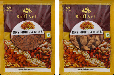 

Soft Art 100% Natural Premium Nuts and Dry Fruit Combo 1 Kg - Almond (Badaam) - 500 gms , Walnut (Akhrot) - 500 gram Almonds, Walnuts(500 g, Vacuum Pack)