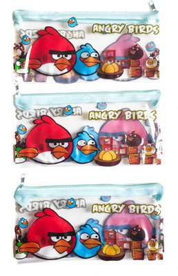 

Feel Alive Angry Birds Cartoon Art Plastic Pencil Boxes(Set of 3, Multicolor)