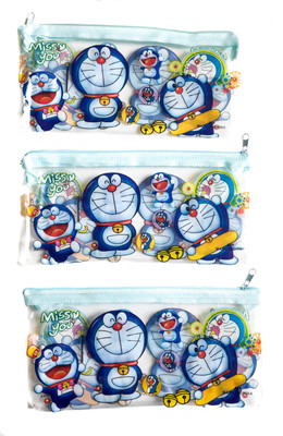 

Feel Alive Doraemon Cartoon Art Plastic Pencil Boxes(Set of 3, Multicolor)