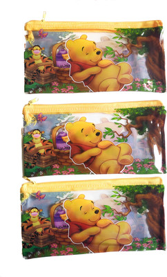 

Feel Alive Winnie the Pooh Cartoon Art Plastic Pencil Boxes(Set of 3, Multicolor)