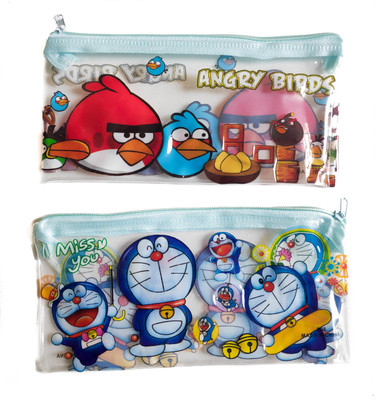 

Feel Alive Angry Birds :: Doraemon Cartoon Art Plastic Pencil Boxes(Set of 2, Multicolor)