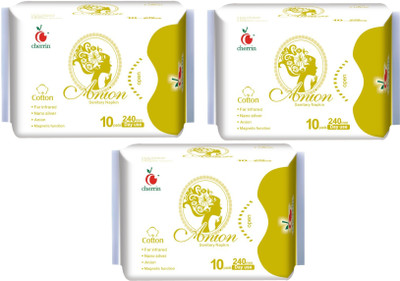 

Cherrin Anion 240mm (L) Day Use 10+10+10 Premium Sanitary Pad(Pack of 30)