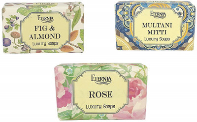 

Eternia Face & Body Cleanser Natural Vegan Organic Ingredients Includes Soap Noodles, Multani Mitti & Saffron Fragrance (Pack of 3) (Almond, Multani Mitthi, Rose)(750 g, Pack of 3)