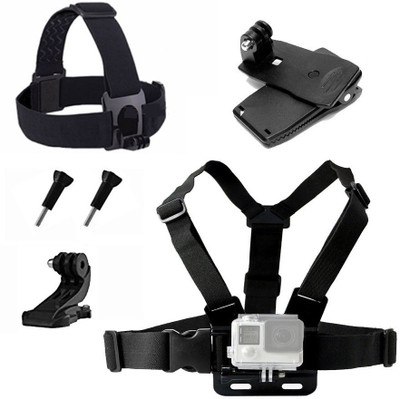 

Action Pro Chest Belt, Head Belt, 360 Clamp Mount, J Hook, Quick Release Buckle Strap(Black)
