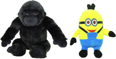 

popo Minion and gorilla Soft Toy for Kids - 30 cm (Blue & Black) - 30 cm(Yellow, Blue, Black), Black;blue;yellow