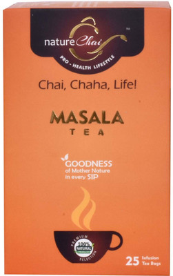 

Nature Chai Masala Tea (50 gm Each/ Pack of 1 Box - Contain 25 Dip pouches each) Spices Tea Bags(50 g, Box)