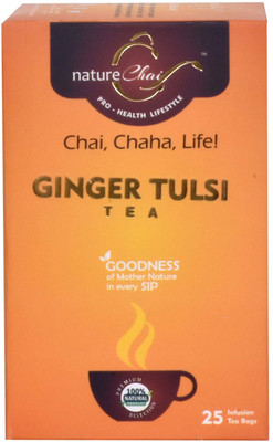 

Nature Chai Ginger Tulsi Tea (50 gm Each/ Pack of 3 Box - Contain 25 Dip pouches each) Ginger, Tulsi Tea Bags(150 g, Box)