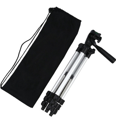 

lifemusic 3110 Portable & Foldable Camera & Mobile Tripod with Mobile Clip Holder Bracket Fully Flexible Mount Cum Tripod Stand with Three-Dimensional Head & Quick Release Plate Tripod Aluminum Alloy Tripod Portable Lightweight Travel 3-sections Stand w/P