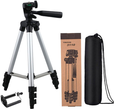 

Blue Birds Portable & Foldable Camera & Mobile Tripod with Mobile Clip Holder Bracket Fully Flexible Mount Cum Tripod Stand with Three-Dimensional Head & Quick Release Plate 3110 Tripod(Silver, Black, Supports Up to 1500)