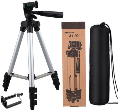 

m s megaslim Tripod-3110 Adjustable Aluminum Lightweight Camera Stand Tripod(Silver, Black, Supports Up to 1500)