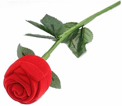 

KRISHNATRADERS380 Rose Stick shaped Designer Ring box without ring Ring Box Vanity Box(Red)