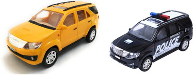 

The Game Begins Combo Pack of Fortuner Car Toy and Police Car miniature Car toys (Set of 2 Cars) - Value Pack | Yellow and Black(Yellow, Black)