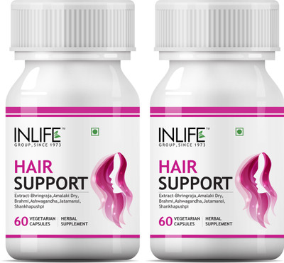 

Inlife Hair Support Supplement-60 Vegetarian Capsules (2 Pack)(120 No)