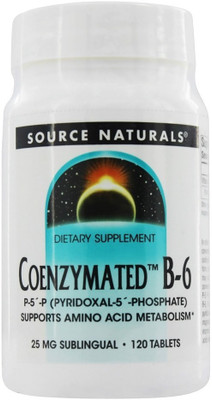 

Source Naturals Coenzymated B-6 25 mg Sublingual 120 Tablets(120 No)