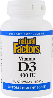 

Source Naturals Vitamin D3 Strawberry Flavor 400 IU 100 Chewable Tablets(100 No)